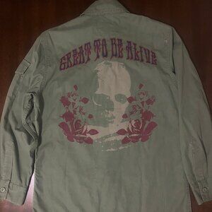 Juicy Couture small Olive Green Safari Jacket y2k skull unisex